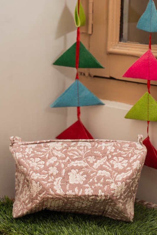 Awdhesh Kumar Pastel Garden Cotton Hand Block Printed Tote Bag for Women