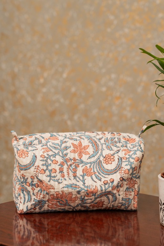 Awdhesh Kumar Heritage Blossom Cotton Hand Block Printed Tote Bag for Women