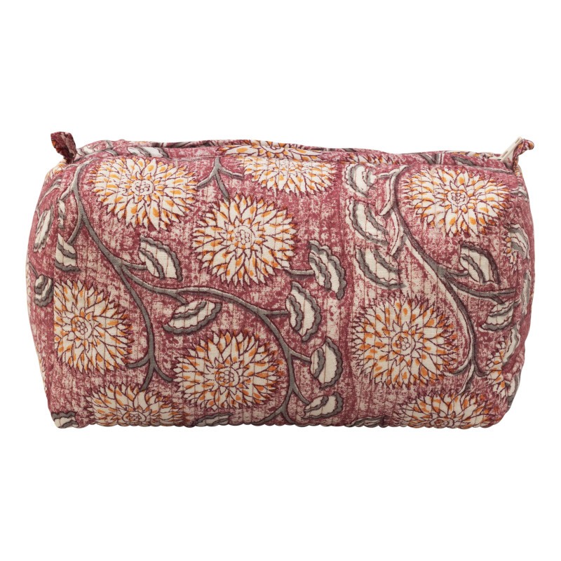 Indian Hand Block Print Cotton Quilted Makeup Bag/Wash bag Perfect for gifts travel