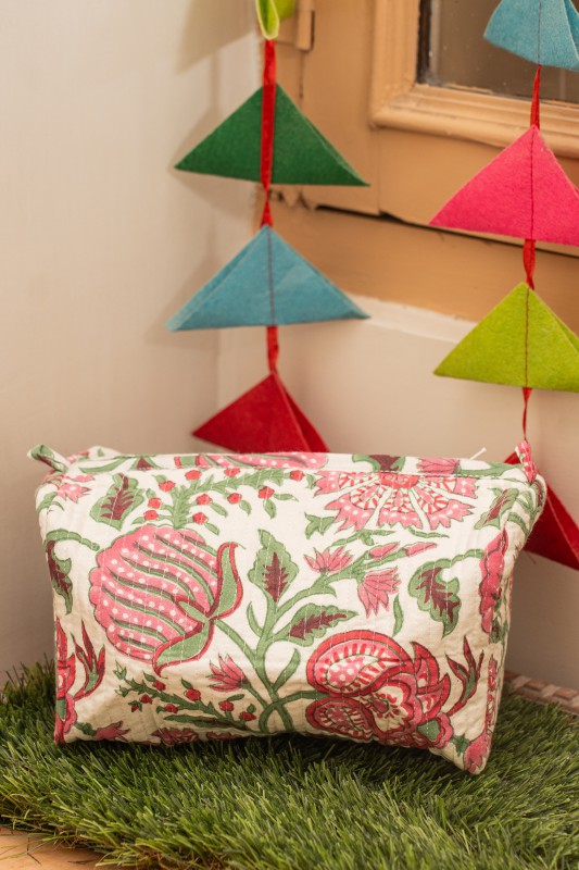 Awdhesh Kumar Gulbagh Cotton Hand Block Printed Tote Bag for Women