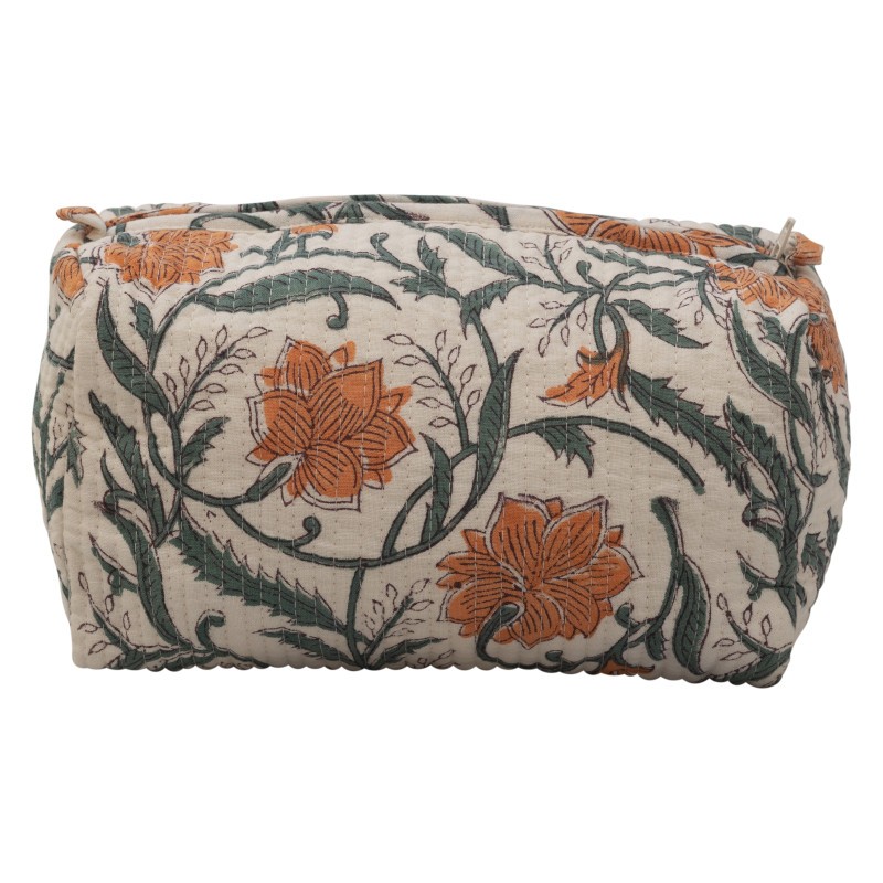 Indian Hand Block Print Cotton Quilted Makeup Bag/Wash bag Perfect for gifts travel