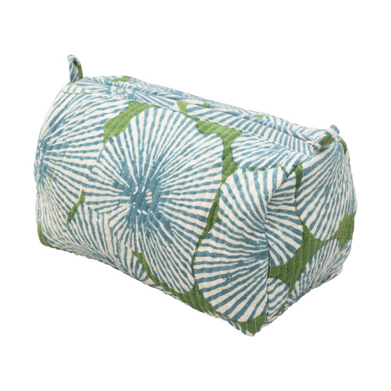 Indian Hand Block Print Cotton Quilted Makeup Bag/Wash bag Perfect for gifts travel