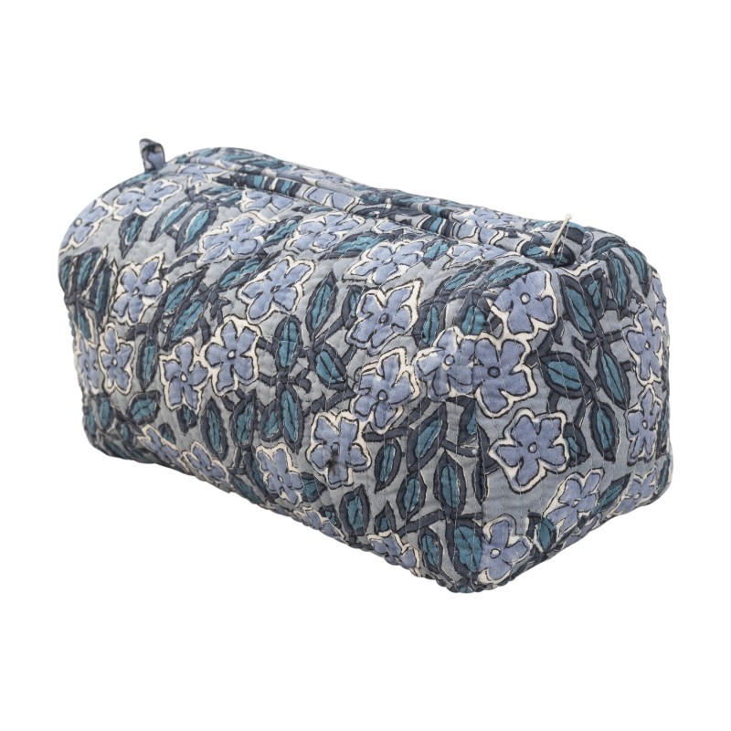 Indian Hand Block Print Cotton Quilted Makeup Bag/Wash bag Perfect for gifts travel