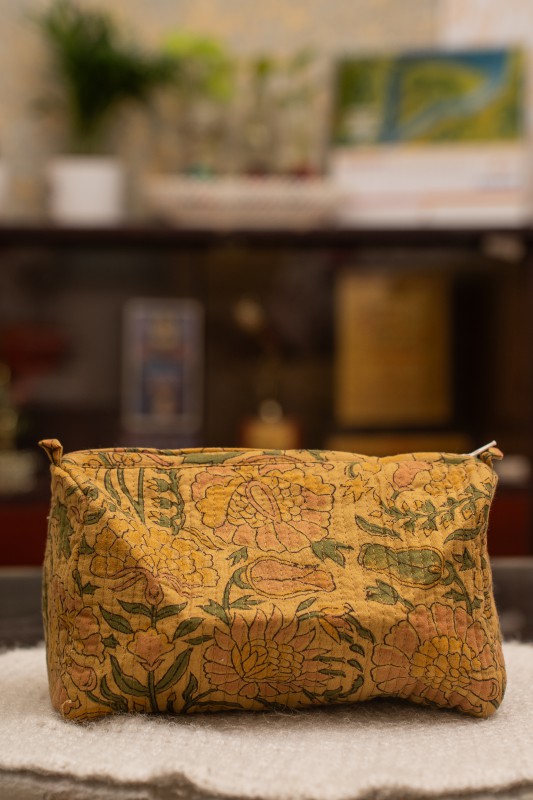 Awdhesh Kumar Earthy Marigold Cotton Hand Block Printed Tote Bag for Women