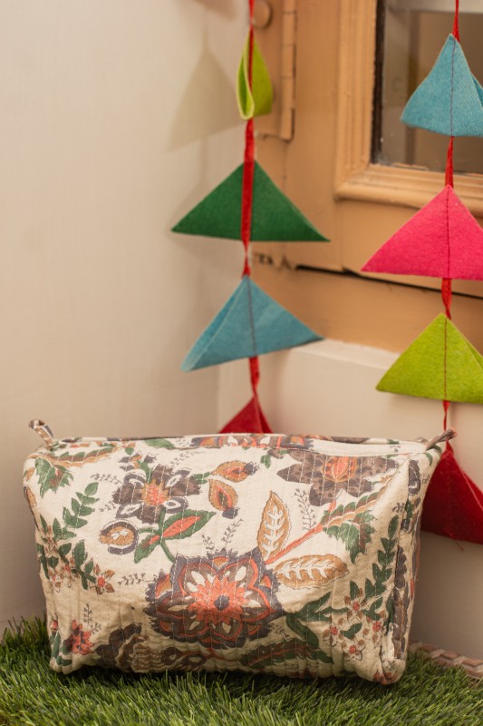 Awdhesh Kumar Rustic Garden Cotton Hand Block Printed Tote Bag for Women