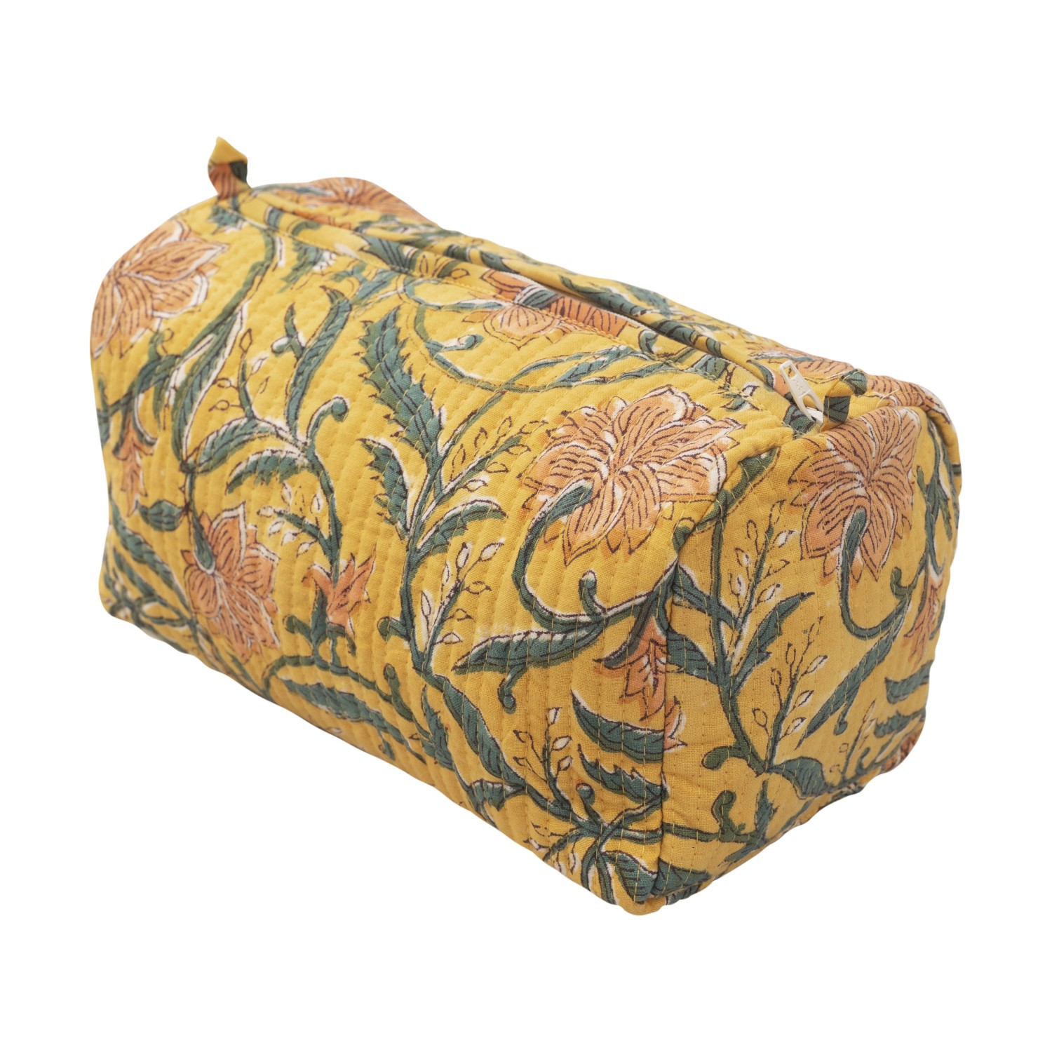 Indian Hand Block Print Cotton Quilted Makeup Bag/Wash bag Perfect for gifts travel