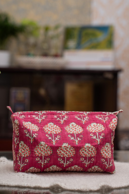 Awdhesh Kumar Ruby Garden Cotton Hand Block Printed Tote Bag for Women